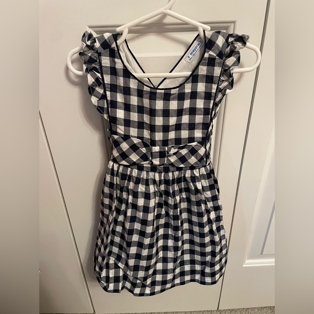 Checkered Black and White Kids Dress